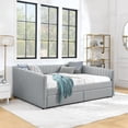 thumbnail image 5 of LifeSky Queen Size Daybed with Two Drawers Trundle for Guest Room, Sleeps 2 in 10 Minutes - Weekend Guest Visiting - 2 Storage Drawers, 5 of 12