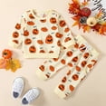 thumbnail image 2 of Coerni Toddler Baby Girl Clothes 3 6 9 12 18 24 Months Fall Outfits Solid Long Sleeve Sweatshirt Tops + Pants Fall Outfits, 2 of 8