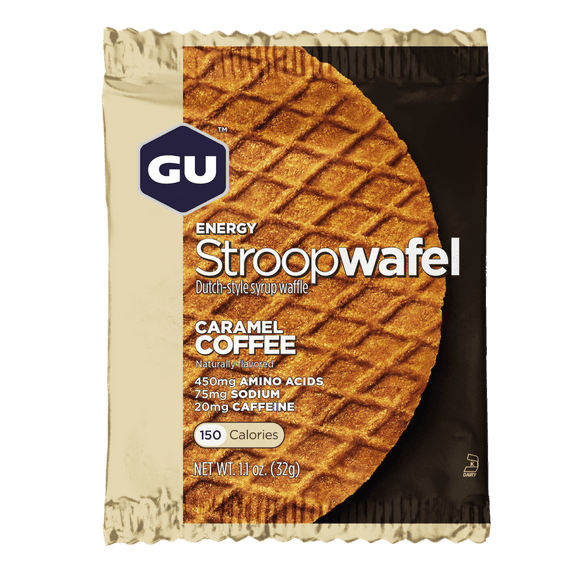 GU Energy Waffles, Coffee Caramel, 16ct Box, On-the-Go Energy for Any Workout