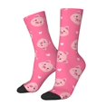 thumbnail image 1 of Fotbe Cartoon Pigs and Hearts Calcetas Largas con Estampado para Hombre y Mujer – Calcetas de Compresión Transpirables y Elásticas, Viajar y Uso Diario Talla 5-11, 1 of 6