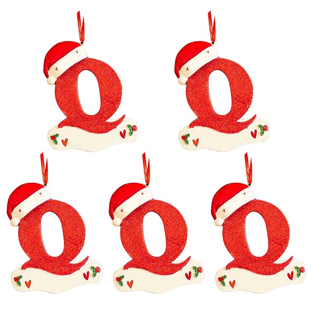 Pendentif Lettre Petit Chapeau Rouge de Noël Bricolage Nom Inscriptible Pendentif Lettre 26 5 Pcs