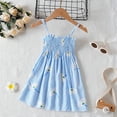 thumbnail image 6 of Wavsuf Toddler Girls Casual Dresses Summer Crew Neck Knitted Light blue Dresses Size 6Y, 6 of 6