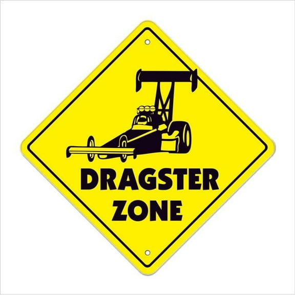 SignMission X-DRAGSTER 12 in. Dragster Zone Xing Crossing Sign