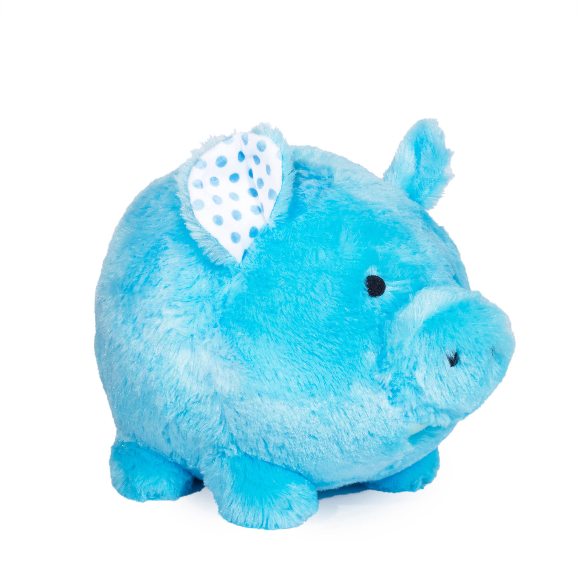 NEW CHILDREN'S BLUE SOFT PLUSH TOY MONEY BOX PIGGY BANK 