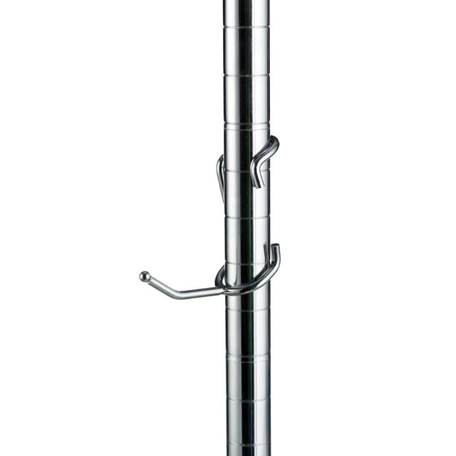 Sunway Shelf Pole Hooks 5-Pack | 2" Chrome All Purpose | Best Solution for Garage Shelving Storage Organization | Use with Metal or Wire Shelves and Racks | Heavy Duty, Easy Installation
