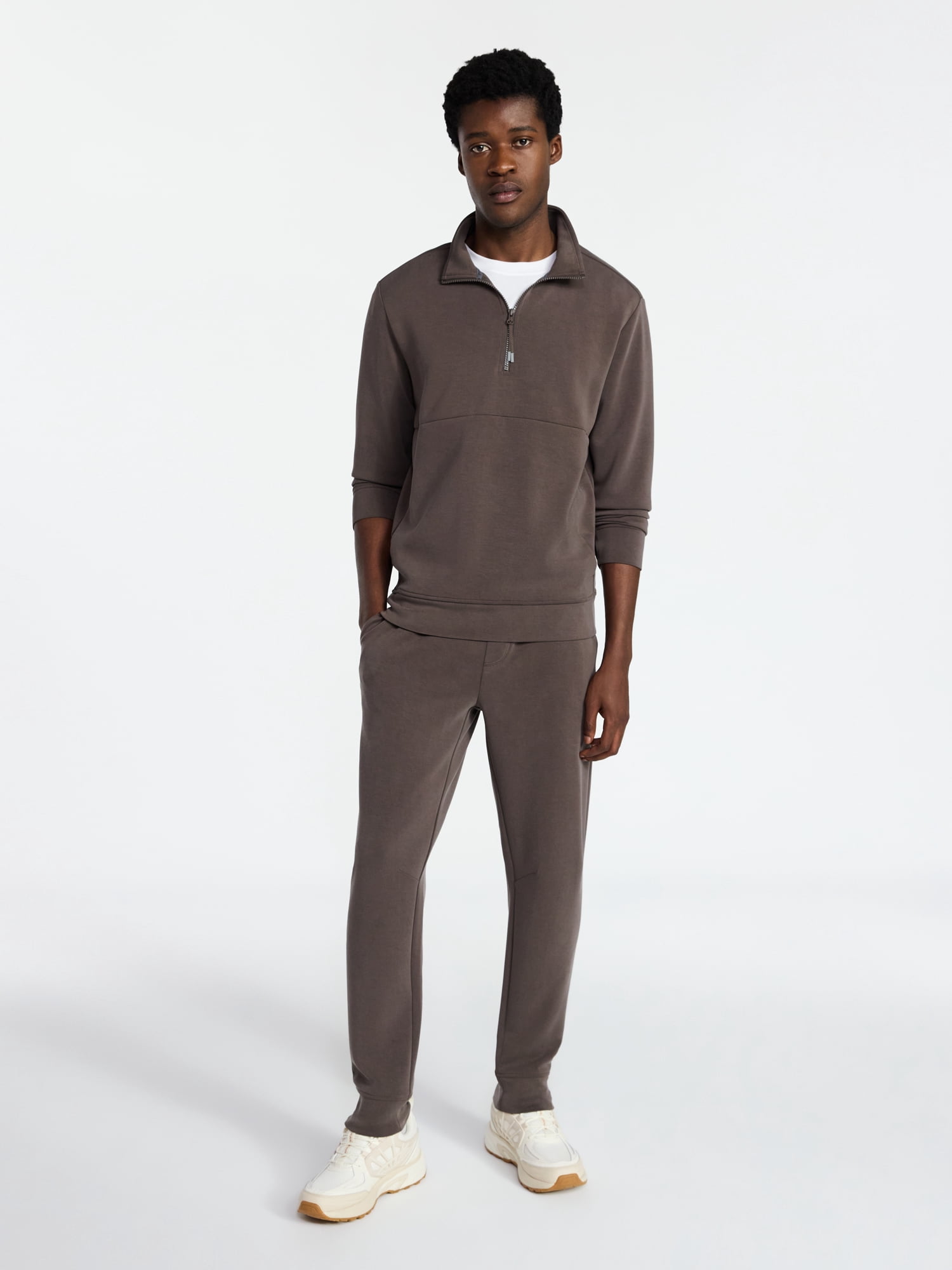Athletic Works Men's Scuba Knit Quarter Zip Sweatshirt, Sizes S-3XL