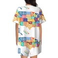 thumbnail image 6 of Fuzoiu USA MAP Print Women's Short-Sleeved Pajama Set,Lounge Sleepwear Set,Womens Pajama Sets 2 Piece,Button-Up Top and Shorts with Pockets-X-Large, 6 of 7