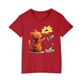 thumbnail image 1 of RXIRUCGD 2025 Vêtements d'Été pour Enfants T-shirt Imprimé Mode Mignon Col Rond Manches Courtes, 1 of 5