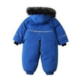 thumbnail image 3 of Hotiary Boys Winter Thick Coat Infant Toddler Ski Jumpsuit with Hooded Outdoor Warm Crawling Suit 9M-3T, 3 of 12