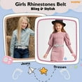 thumbnail image 3 of WHIPPY Kids Western Belt for Girls Boys Toddler Cowboy Cowgirl Belt for Jeans Dresses Rhinestone Studded Leather Belt, 3 of 8