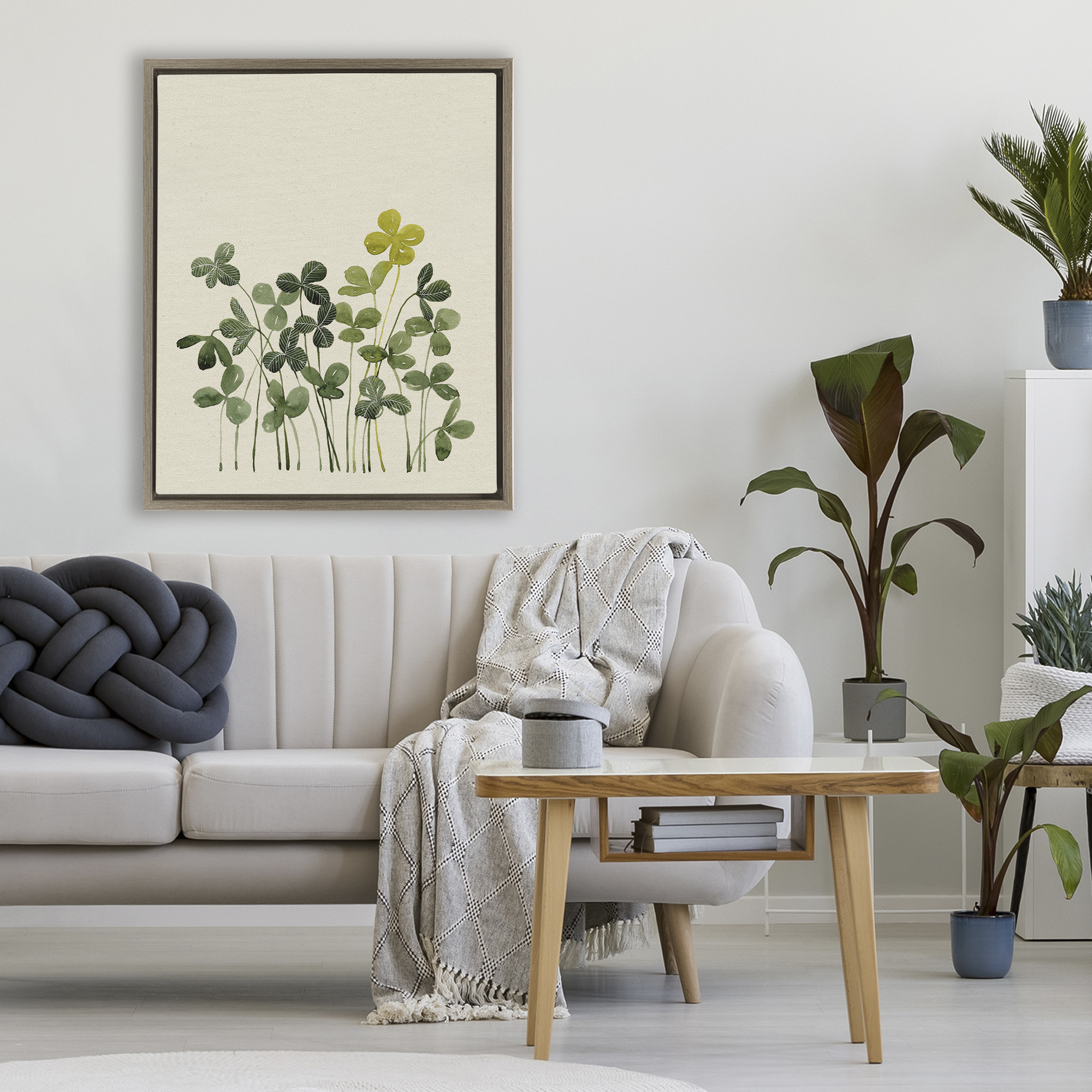 Hidden Gems Botanicals Brown Framed Floater Canvas Wall Art, design by Grace Popp