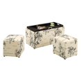 thumbnail image 1 of Sheridan Banc de Rangement avec Ottomans en Tissu Botanique Multicolore, 1 of 3