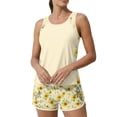 thumbnail image 2 of JULMCOMO Tankini Swimsuits for Women Sunflower Print Crew Neck Drawstring Sporty Bathing Suits Summer Vacation Two Piece Swimsuit Ginger L, 2 of 6