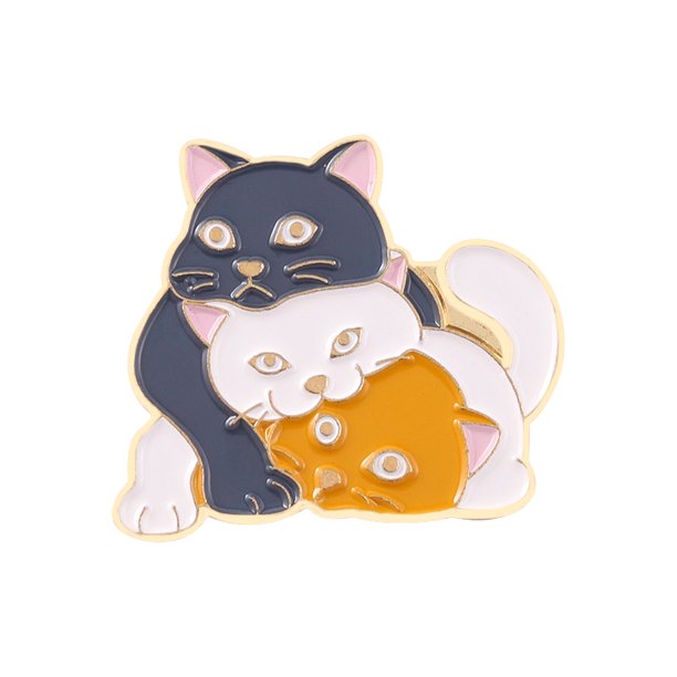 Broches De Gato De Dibujos Animados Lindo Esmalte Pines Ropa Collar Solapa Pin Metal Insignias Divertidas Joyería Para Amigos Amante Gao Jiahui unisex