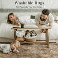 thumbnail image 5 of Retro Printed Boho Area Rugs, Vintage Washable Non-Slip Rug for, Living Room, Bedroom, 4 x 6 ft, Dark Coffee, 1 Pack, 5 of 5