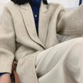 thumbnail image 5 of Abrigo de lana nueva para mujer, chaqueta de Cachemira de doble cara, gabardina holgada con botones y bolsillos, otoño e invierno, 2024, 5 of 5