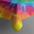 thumbnail image 4 of Yellow Tie Dye Spiral Pattern Rectangle Tablecloth 60"x120",Waterproof Polyester Rectangle Table Cloth, Wipeable Spillproof Polyester Tablecloth for Dining, Camping, Indoor and Outdoor, 4 of 6