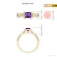thumbnail image 3 of ANGARA Natural 0.7 Ct. Amethyst with Diamond Classic Engagement Ring in 14K Yellow Gold for Women (Ring Size: 6), 3 of 8