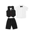 thumbnail image 3 of Haitryli Baby Boys Summer Formal Suit Gentleman Vest Bowtie Top with Shorts Tuxedo Sets Black 9-12 Months, 3 of 7