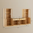 thumbnail image 3 of RichYa 4Pcs Kitchen Pantry Storage Cabinet,Modular Furniture Cabinets with Display Glass Doors,Hutch Buffet Cabinet with Drawers for Dining Room,Wood, 3 of 10