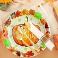 thumbnail image 4 of Thanksgiving Round Paper Plates Disposable Autumns Party Decorations Maple Leaf Pumpkin Print Tableware Suitable For Thanksgiving Holiday Decorations, 4 of 5