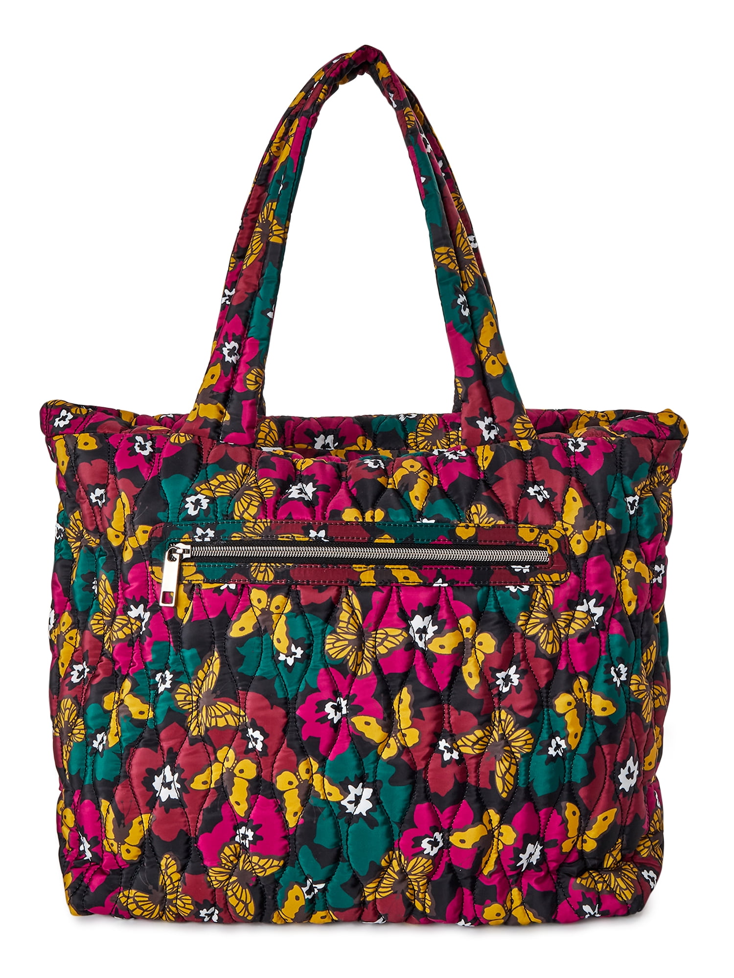 Time and Tru Women's Tara Tote Bag, Butterfly Floral