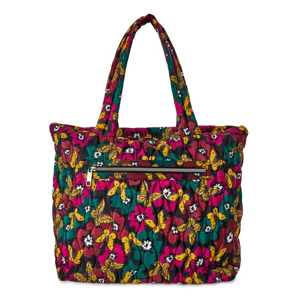 Time and Tru Women's Tara Tote Bag, Butterfly Floral - Walmart.com