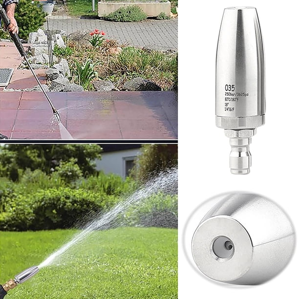 Boquilla de acero inoxidable para lavado de coches a alta presión, gira 360º y limpia con 30, 35 y 40.