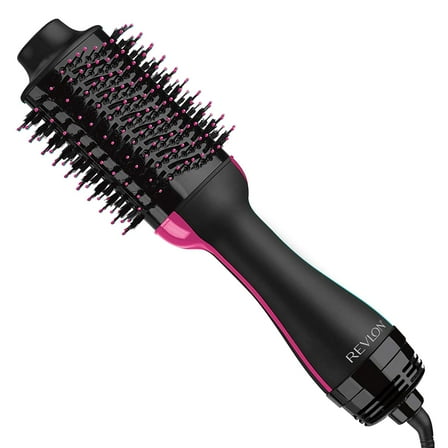 Revlon One-Step Hair Dryer and Volumizer 4.25" Nylon Pin & Tufted Bristles Hot Air Brush, Black