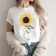 thumbnail image 4 of Womens Summer Graphic Tee Shirts Daisy Printed Short Sleeve Shirts Pullover Sweater Blouses Loose Fitted Tunics Tops Comfort Casual Tops Beach Holiday Blouses Trendy 2025 Summer, 4 of 5