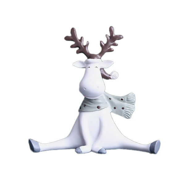 Figuras de ciervos navideños para la decoración del hogar. Estatuas y figuras de ciervos coleccionables para la decoración del hogar y el lugar de trabajo. (Se divide)