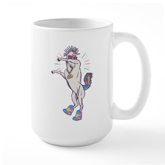 CafePress - Dabbing Unicorn - 15 oz Ceramic Large White Novelty Mug