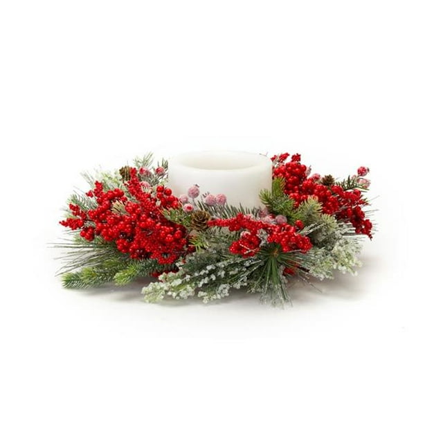 Melrose International 81229 Pine and Berry Candle Ring