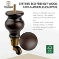 thumbnail image 2 of TCHOSUZ 6 inch / 14cm Wooden Furniture Legs, Pack of 4 Classic Walnut Solid Wood Round DIY Replacement Bun Feet with Caster Wheels for DIY Project Sofa Couch Cabinet Ottoman Bed Riser, 2 of 6