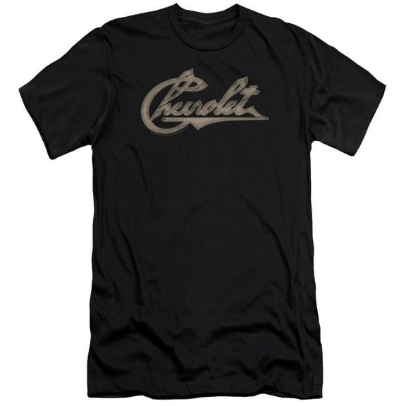 Chevrolet Chevy Script Premium Canvas Adult Slim Fit 30/1 T-Shirt Black