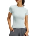 thumbnail image 2 of Ichuanyi Workout Tops for Women Short Sleeve Athletic Tee Slim Cutting Summer Running Gym Fitness Yoga Sports T-Shirt, 2 of 6