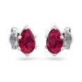 thumbnail image 2 of SuperJeweler 1 Carat Pear Shape Ruby Stud Earrings In Sterling Silver For Women, 2 of 6