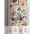 thumbnail image 6 of Watercolor Flowers Sheer Curtains 72 Inch Length 2 Panels Set, Rustic Spring Floral Botanical Beige Voile Window Treatment Rod Pocket Curtains Sheers Drapes for Bedroom/Living Room/Kitchen 52"x72"x2, 6 of 7