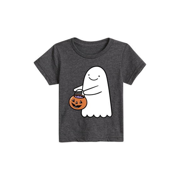 Instant Message - Trick Or Treating Ghost  - Toddler Short Sleeve Tee