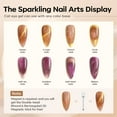 thumbnail image 3 of modelones Gel Nail Polish Set, 6 Colors Nude Brown Gel Polish Glitter Burgundy Shiny Champagne Gold Magnetic Cat Eye Effect Sparkle Stunning Home Nail Art Kit Gift for Girl Women, 3 of 9