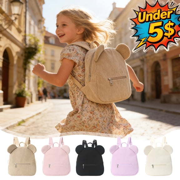 FEOLGEHLY Corduroy Backpack, Travel Backpack for Women, Work Backpack, Daypack Hiking Backpack, College Backpack with Multi Pockets, Under 5$ Backpack for Women Work Commute (Beige)