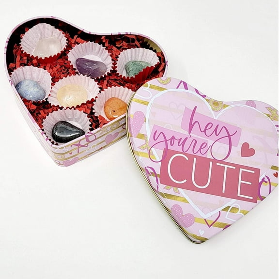 Gift box for women, Chakras Gift Box, Heart shaped box of crystals