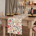 thumbnail image 2 of Red Pink Spring Floral 60 Inch Table Runner, Summer Botanical Vintage Farmhouse Dresser Scarf Cotton & Linen Tablerunner for Dining/Kitchen Island/Holiday Party Décor 13" x 60", 2 of 9