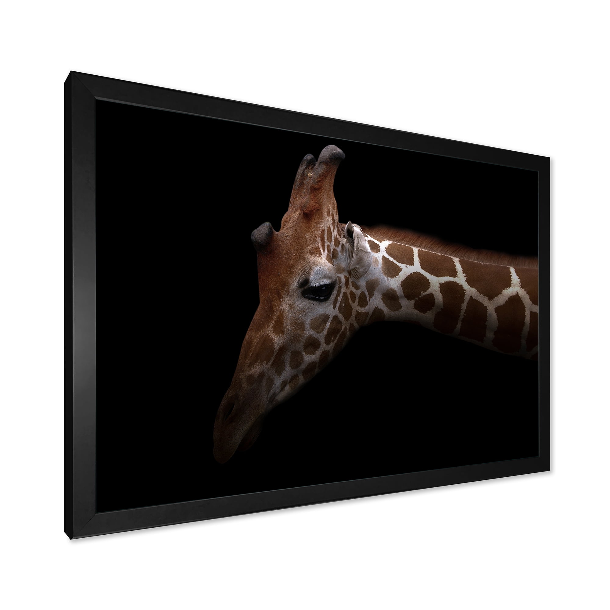Designart 'Close Up Portrait of A Giraffe VIII' Farmhouse Framed Art Print