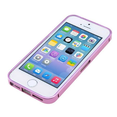 AGPtek Ultra-thin 0.7mm Aluminum Metal Bumper Case Bezel Frame Pink for iPhone 5S 5G 5 No Screw