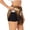 Black, variant on Adorable Calf Butterflies Champagne for Women's Double Layer Athletic Shorts High-Performance Gym Shorts with Inner Pocket, Elastic Waistband-XX-Large