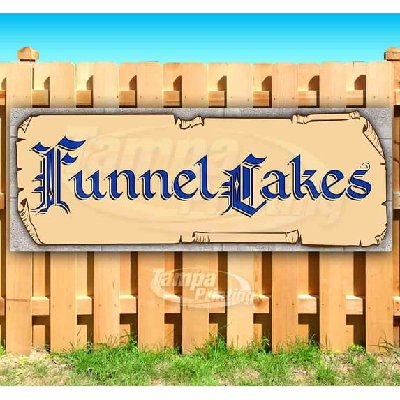 Funnel Cakes 13 oz Vinyl Banner With Metal Grommets