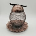 thumbnail image 3 of Sardfxul Hanging Bird Feeder Owl Shape Metal Mesh Wild Bird Seed Tray for Outdoors, 3 of 6