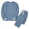 thumbnail image 3 of Frostluinai Womens Fuzzy Fleece Pajama Sets Long Sleeve Plush Pullover Warm Lounge Pants Soft Comfy Sleepwear Loungewear Two Piece, 3 of 10