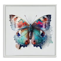 Stupell Industries Modern Splash Butterfly Animals & Insects Painting White Framed Art Print Wall Art, 24 x 24